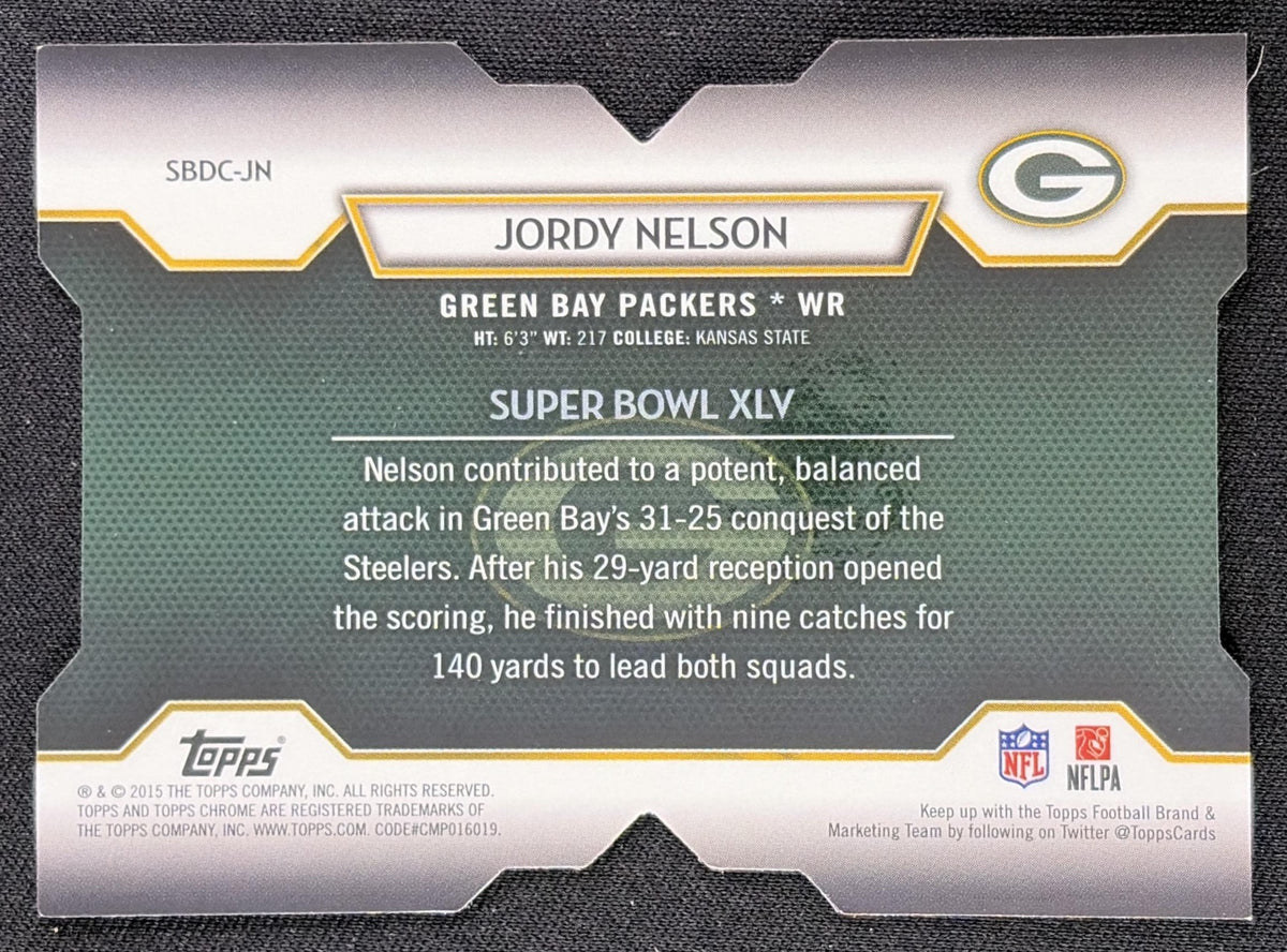 Jordy Nelson 2015 Topps Chrome Super Bowl 50 Die Cut Pulsar Refractor /50 Packers Green Bay Packers