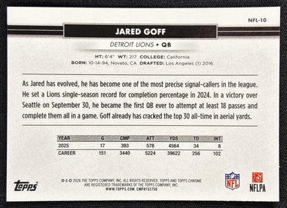 Jared Goff 2026 Topps NSCC Collection NFL Lions Sports Trading Cards