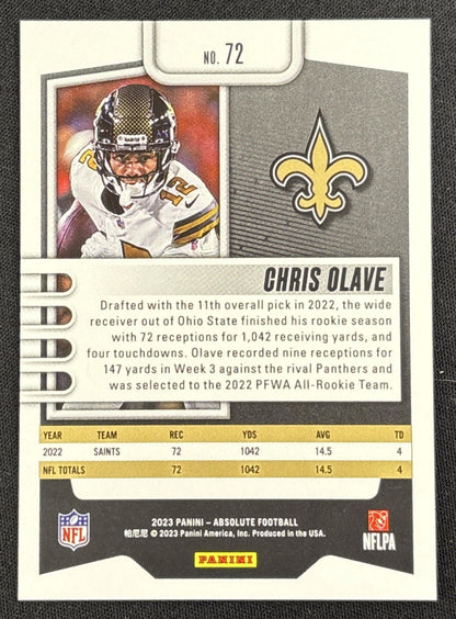 Chris Olave 2023 Panini Absolute Red Squares /499 Saints