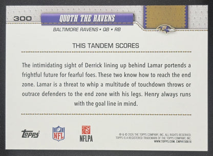 Quoth The Ravens 2026 Topps Fanatics Foil Sports Trading Card