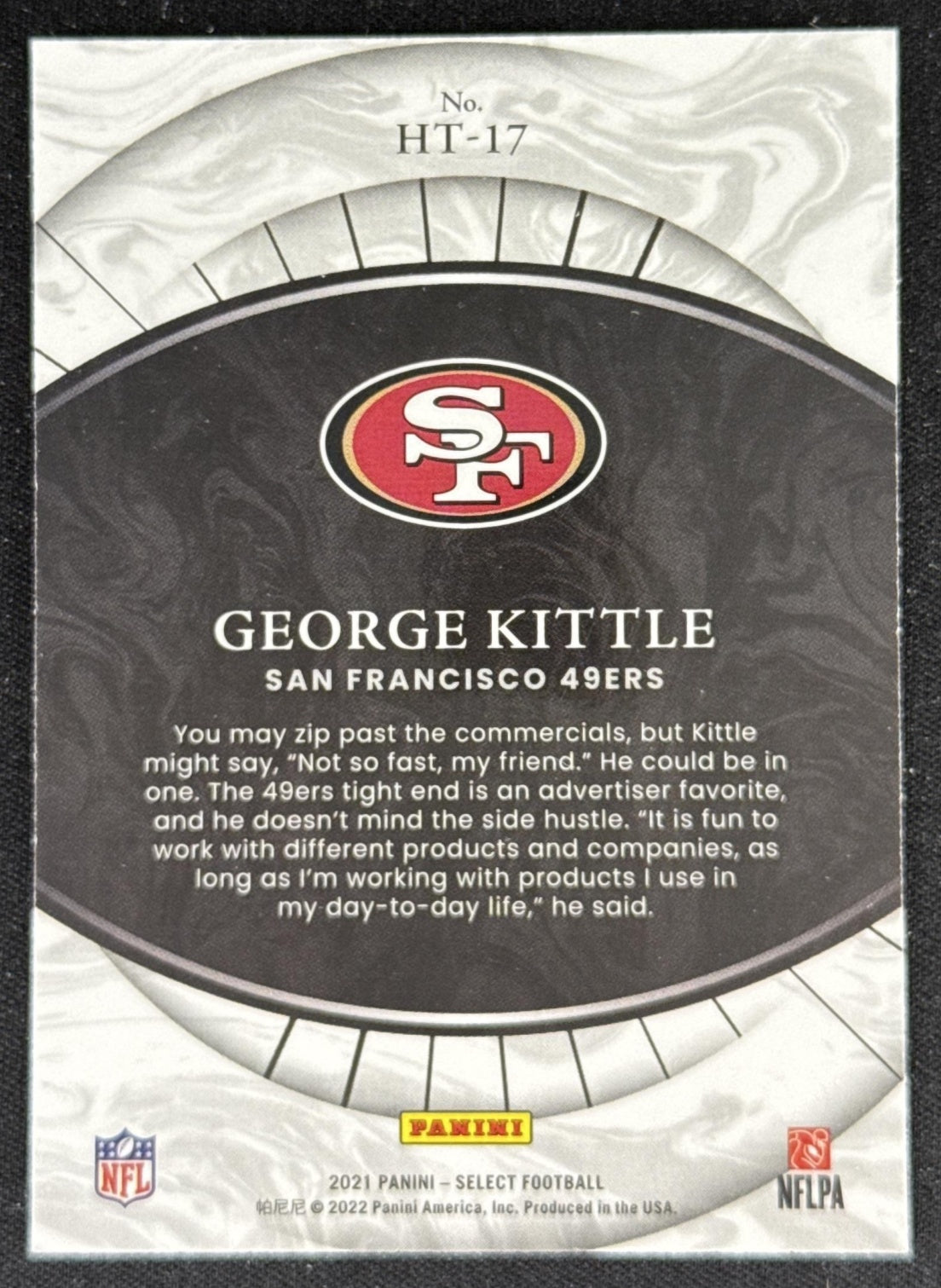 George Kittle 2021 Panini Select Hidden Talents 49ers Sports Trading Card