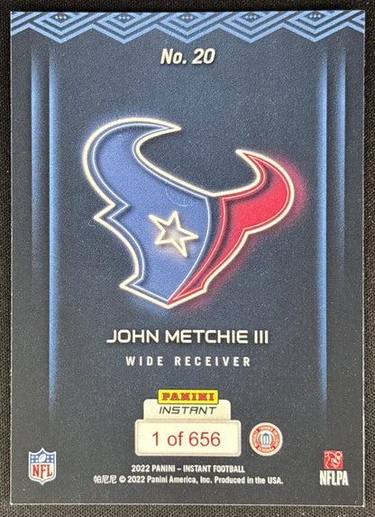 John Metchie III 2022 Panini Instant NFL Draft Night Texans Sports Trading Cards