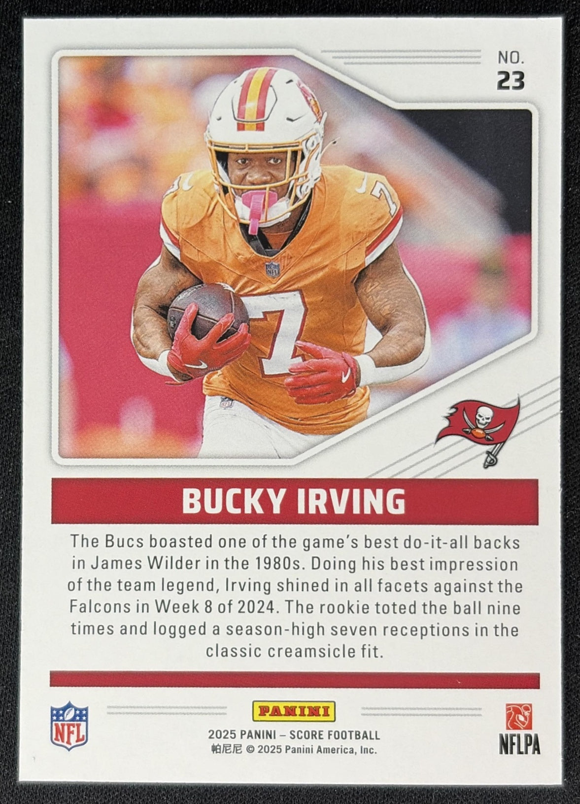 Bucky Irving 2025 Panini Score Throwbacks Buccaneers Back