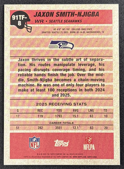 Jaxon Smith-Njigba 2026 Topps 1991 Crackle Foil Seahawks