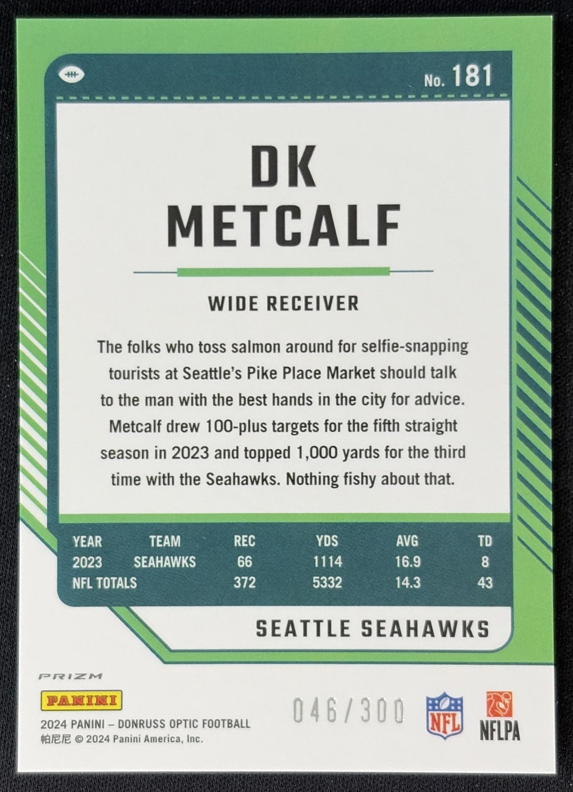 DK Metcalf 2024 Panini Donruss Optic Wave /300 Seahawks Sports Trading Cards