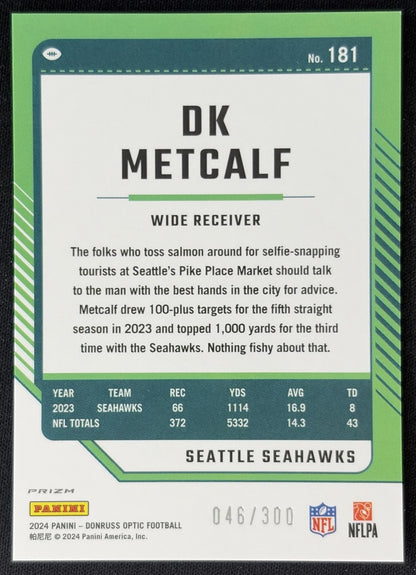 DK Metcalf 2024 Panini Donruss Optic Wave /300 Seahawks Sports Trading Cards