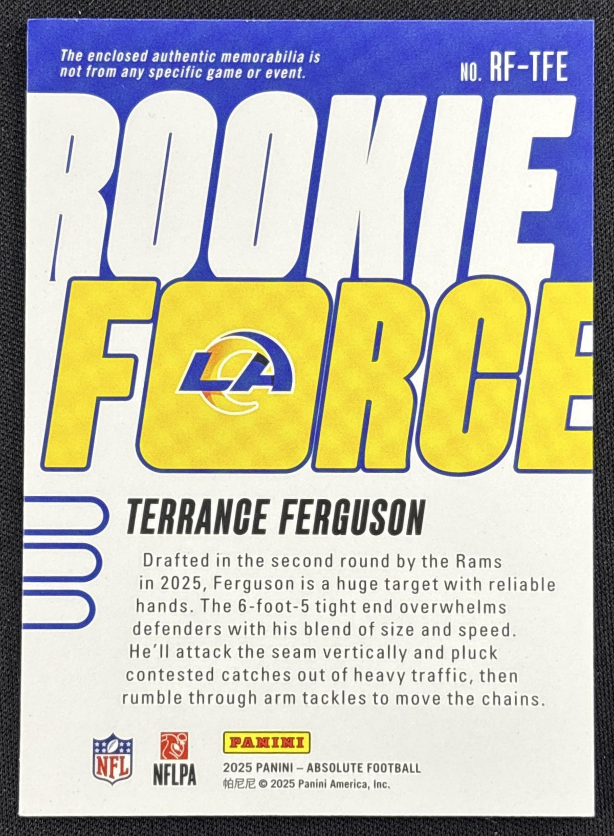 Terrance Ferguson 2025 Panini Absolute Rookie Force Rams