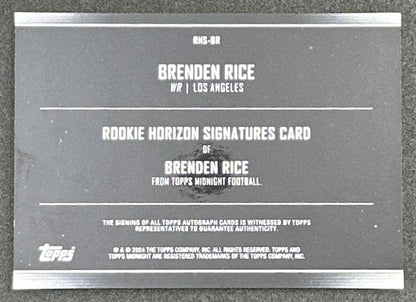 Brenden Rice 2024 Topps Midnight Rookie Horizon Signatures Chargers