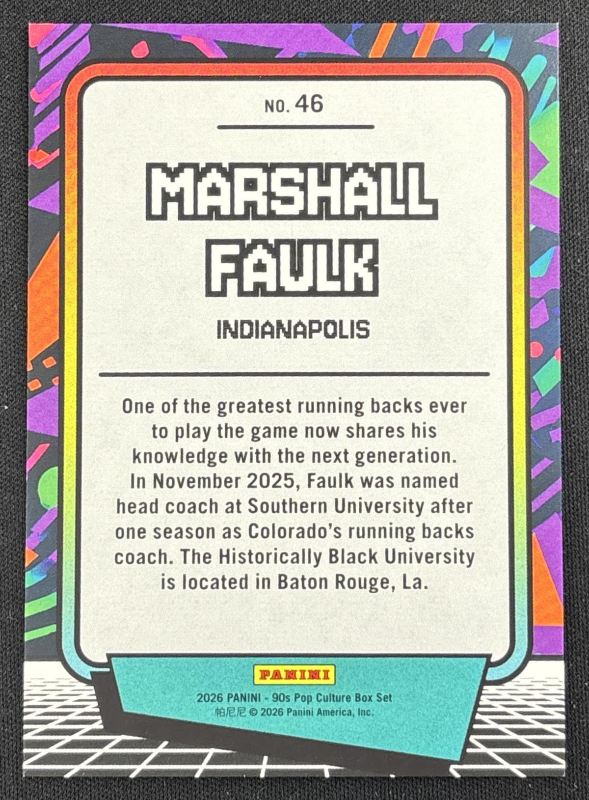 Marshall Faulk 2026 Panini 90s Pop Culture Yellow /299