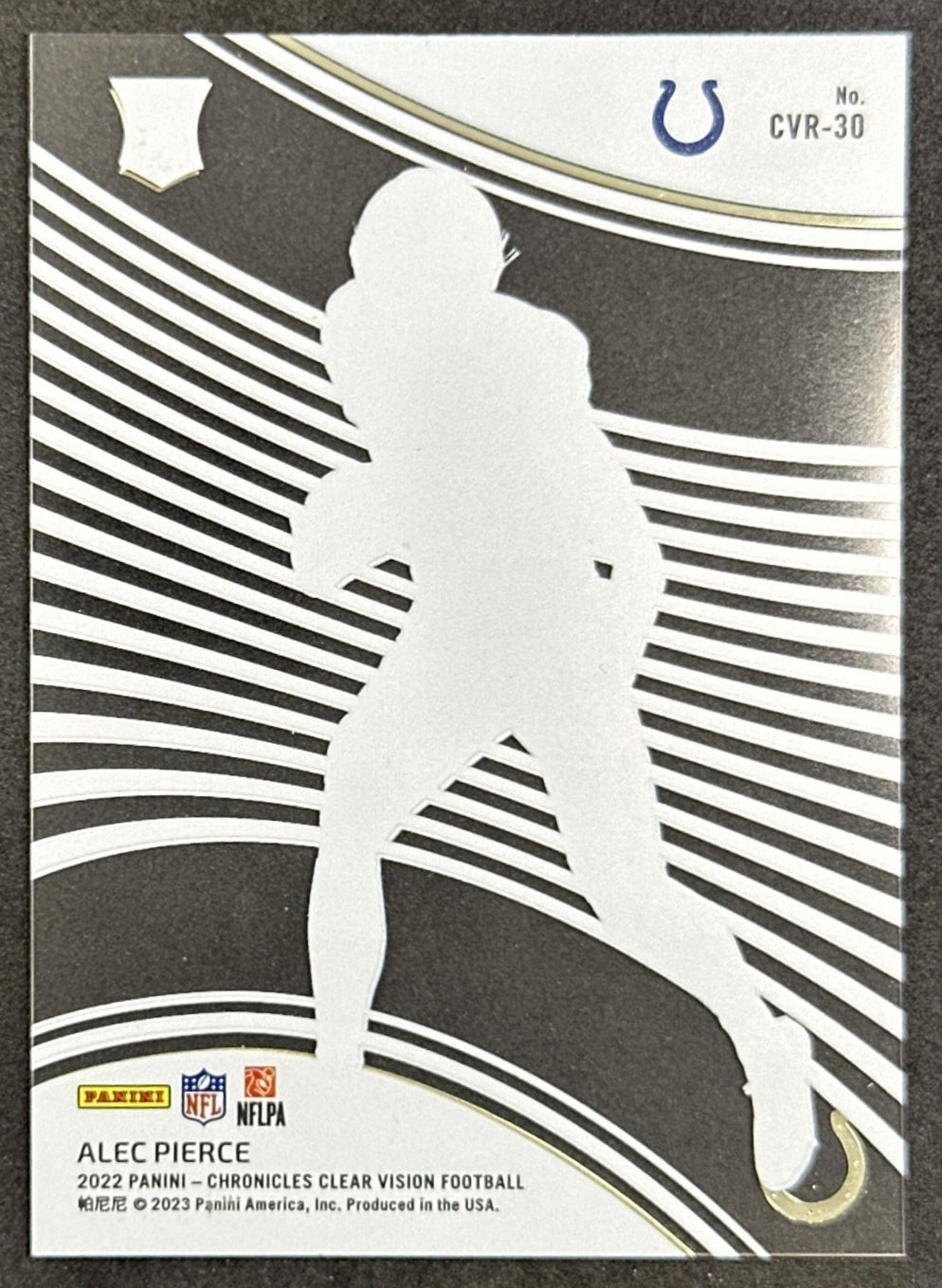 Alec Pierce 2022 Panini Chronicles Clear Vision Rookies Colts