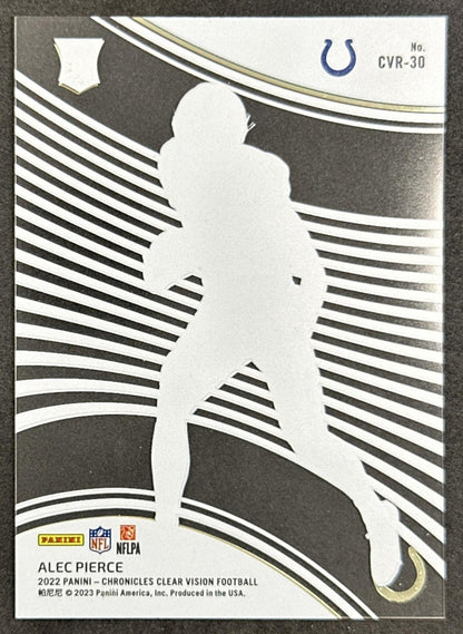 Alec Pierce 2022 Panini Chronicles Clear Vision Rookies Colts