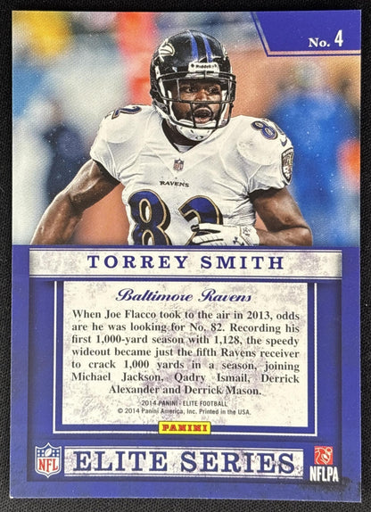 Torrey Smith 2014 Panini Elite Series Silver Ravens Sports Trading Cards