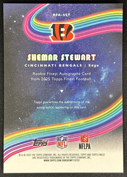 Shemar Stewart 2025 Topps Finest Rookie Auto Bengals back