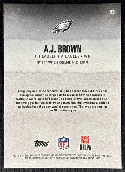 A.J. Brown 2025 Topps Signature Class Chrome Veteran Eagles Sports Trading Cards