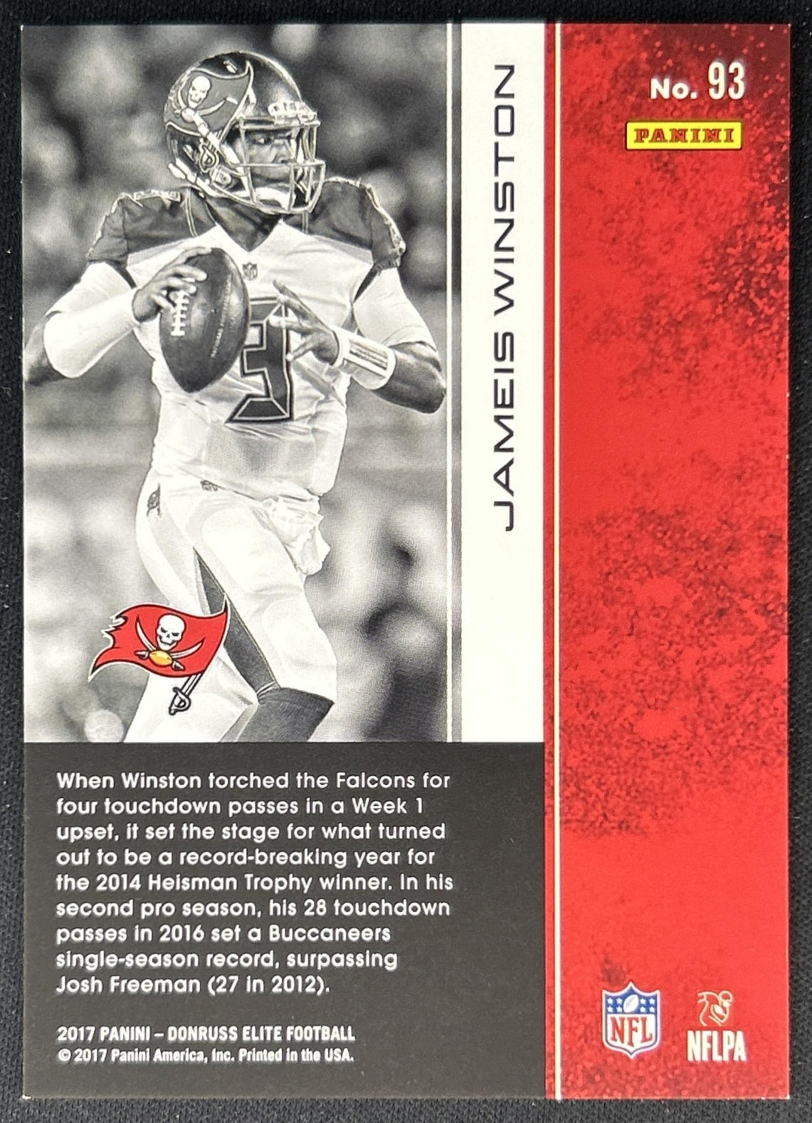 Jameis Winston 2017 Panini Donruss Elite Purple /99 Buccaneers