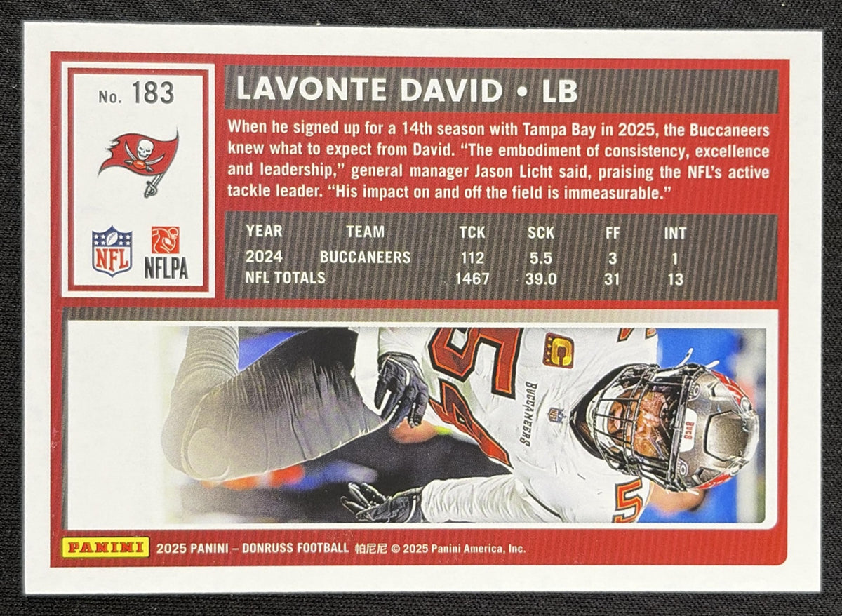 Lavonte David 2025 Panini Donruss Press Proof Silver /199 Buccaneers