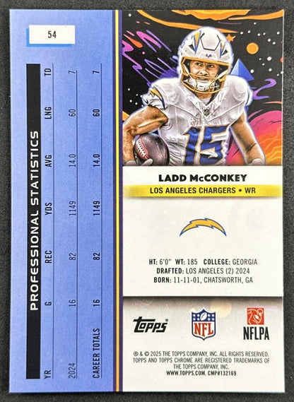 Ladd McConkey 2025 Topps Cosmic Chrome Chargers back