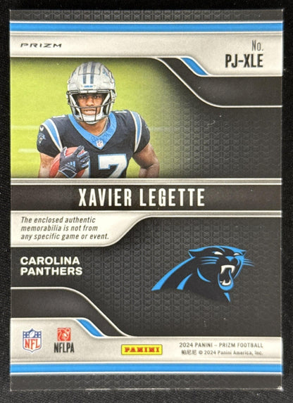 Xavier Legette 2024 Panini Prizm Premier Jerseys Panthers Sports Trading Card