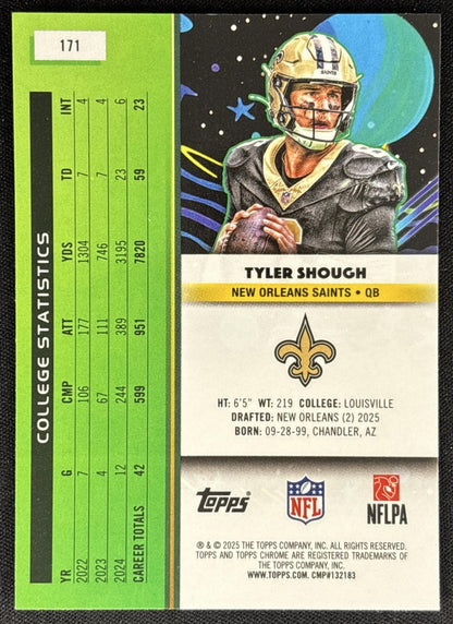 Tyler Shough 2025 Topps Cosmic Chrome Saints