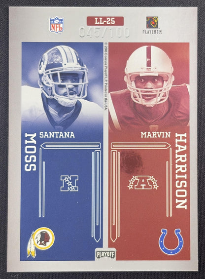 Steve Smith Chad Johnson Santana Moss Marvin Harrison 2006 Playoff Prestige League Leaders Foil /100 Panthers Colts Redskins Bengals