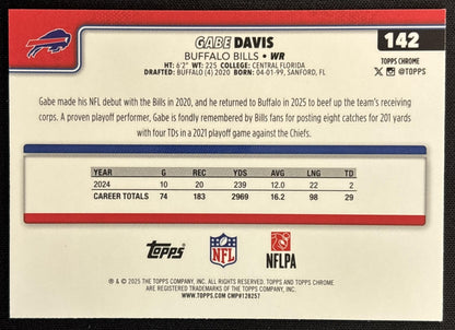 Gabe Davis 2025 Topps Chrome Neon Pulse Refractor Bills