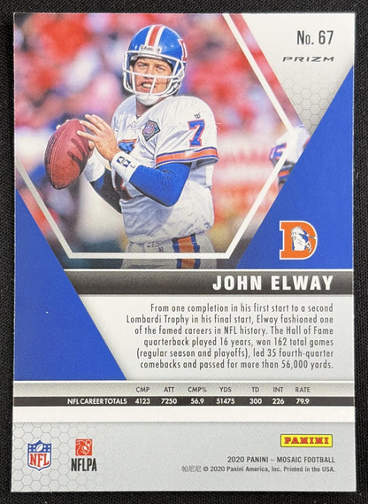 John Elway 2020 Panini Mosaic Prizm Reactive Orange Broncos