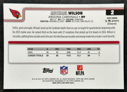 Michael Wilson 2025 Topps Chrome Refractor Cardinals Sports Trading Cards