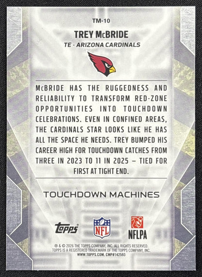 Trey McBride 2026 Topps Touchdown Machines Cardinals