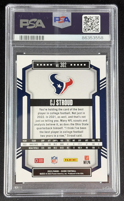 C.J. Stroud 2023 Panini Score PSA 10 Texans 86353558 Sports Trading Card
