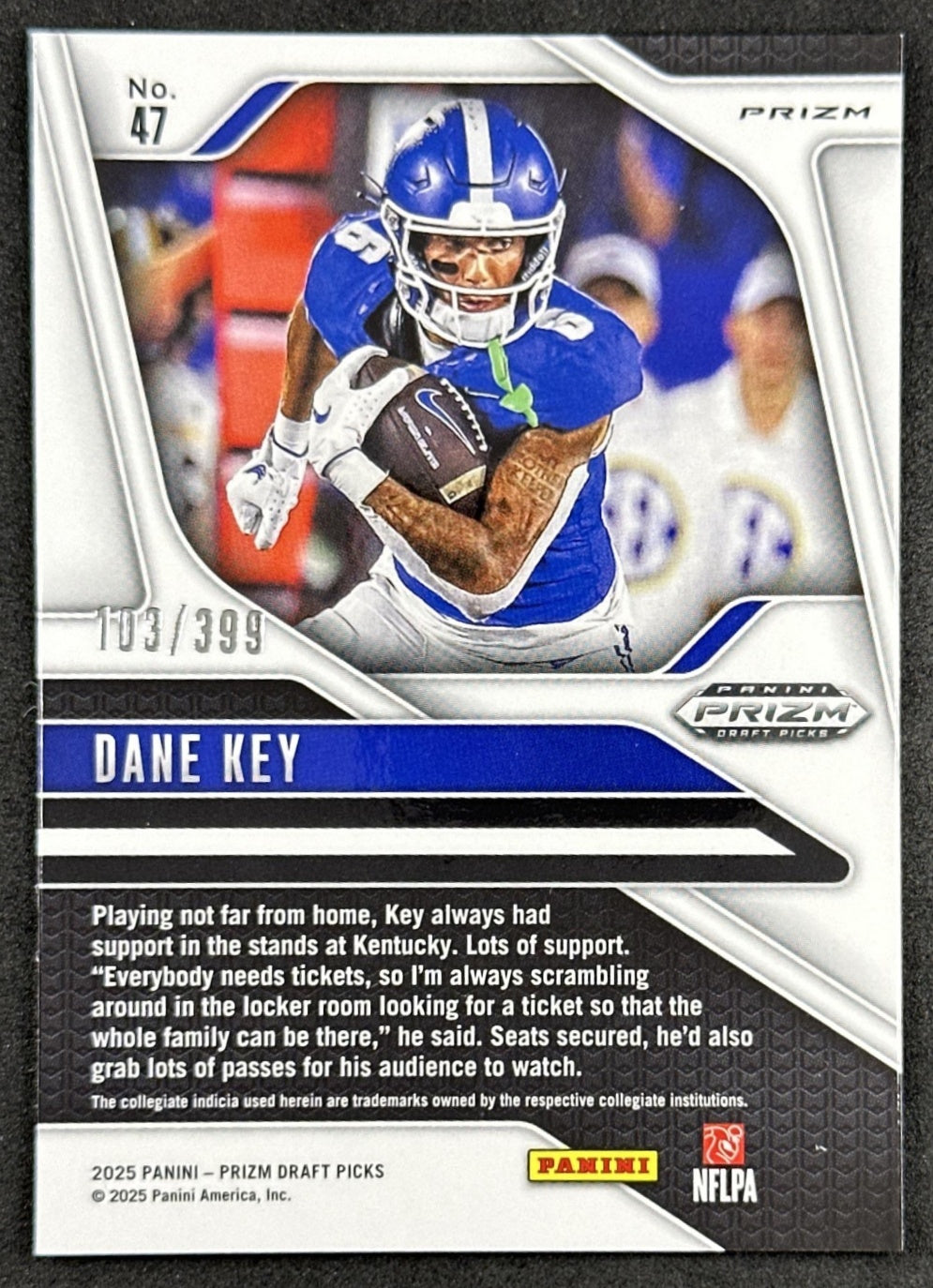 Dane Key 2025 Panini Prizm Draft Picks Red /399 Wildcats back