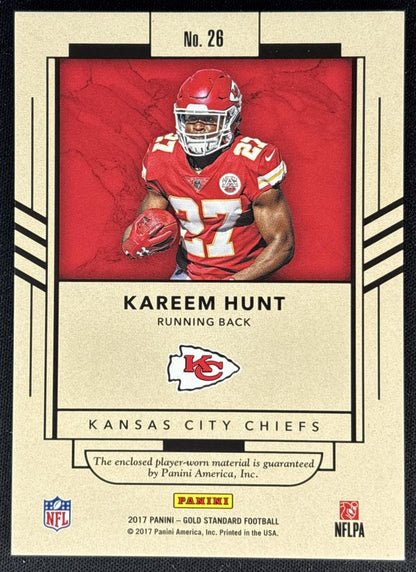 Kareem Hunt 2017 Panini Gold Standard Newly Minted Memorabilia /199 Chiefs