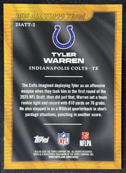 Tyler Warren 2026 Topps 2025 All-Topps Team Colts back