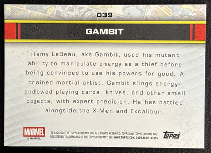 Gambit 2026 Topps Chrome Marvel Comics Refractor