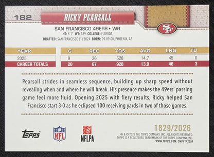 Ricky Pearsall 2026 Topps Gold /2026 49ers