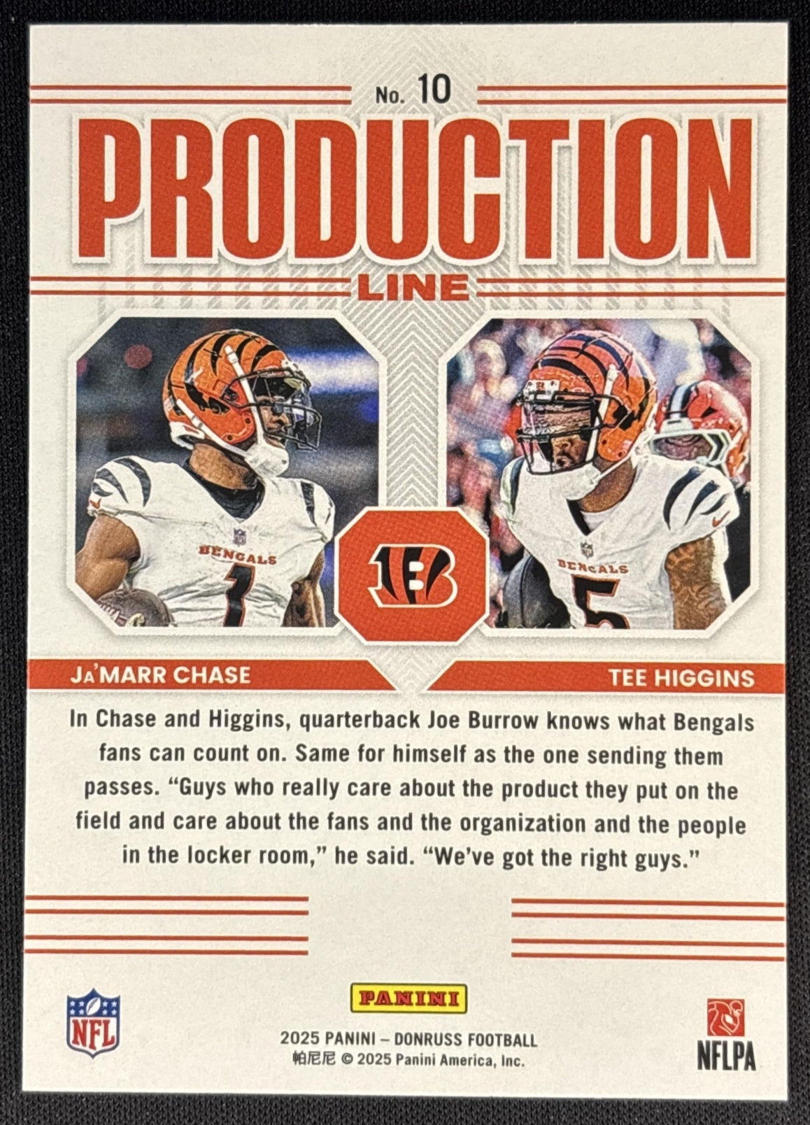 Ja'Marr Chase Tee Higgins 2025 Panini Donruss Production Line