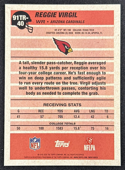 Reggie Virgil 2026 Topps Flagship 1991 Rookie Cardinals
