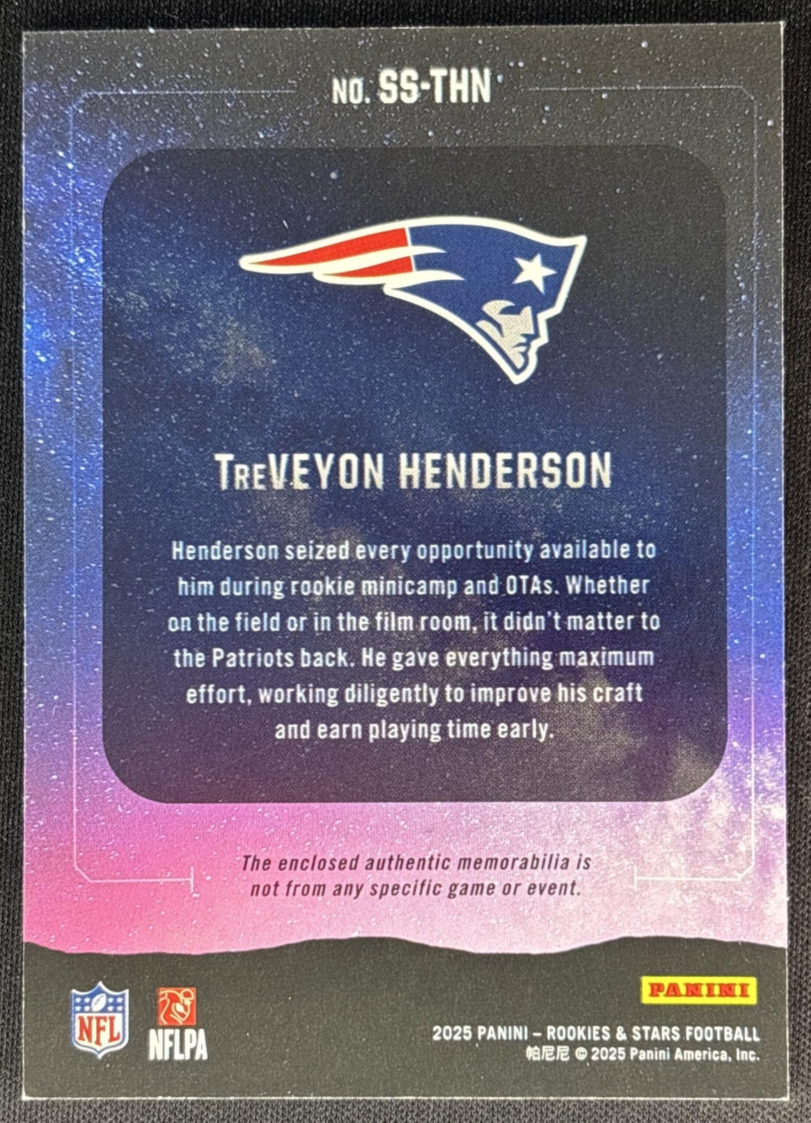 TreVeyon Henderson 2025 Panini Rookies & Stars Star Search Patriots Sports Trading Cards