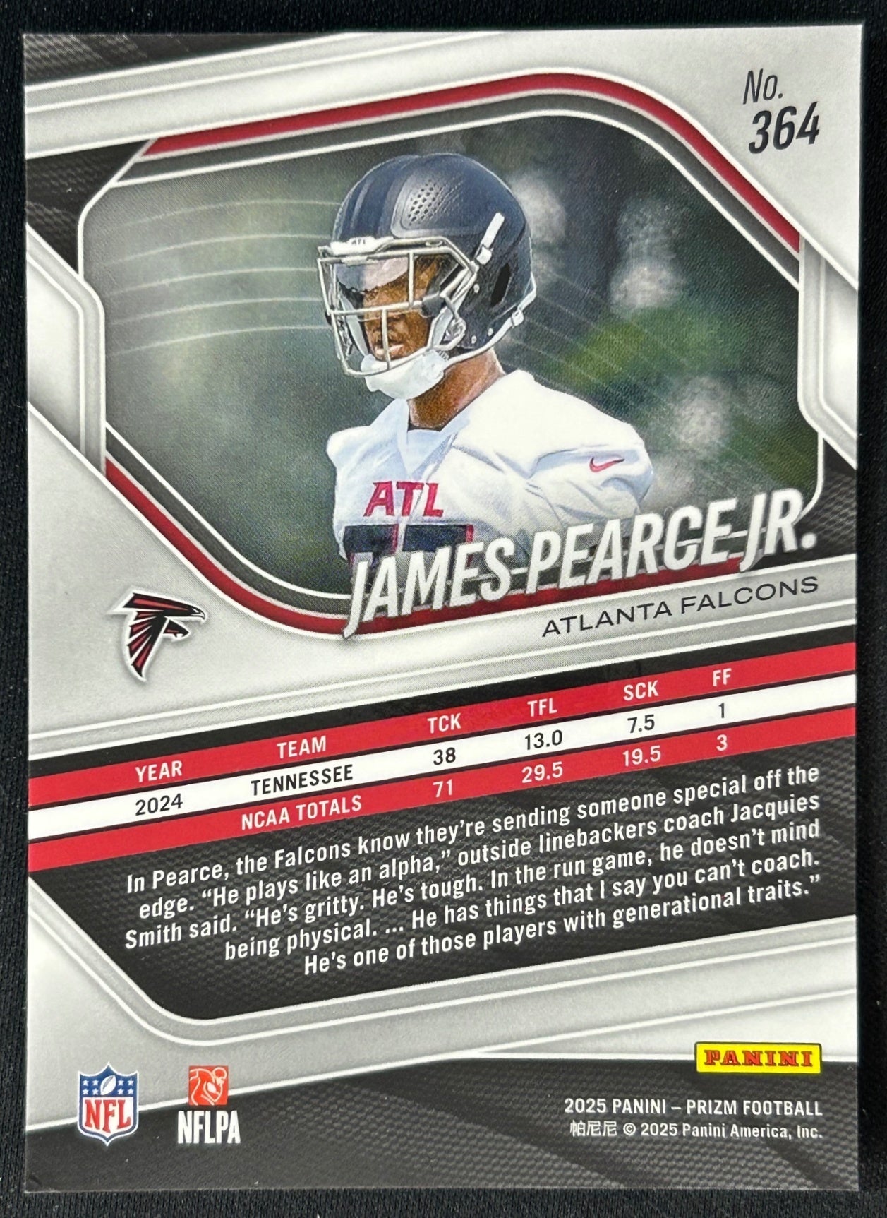 James Pearce Jr. 2025 Prizm Falcons Sports Trading Cards