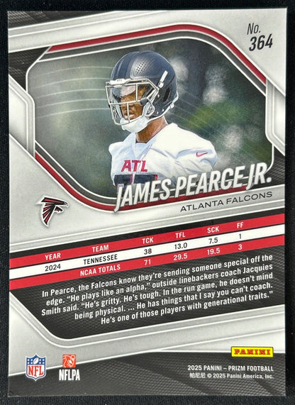 James Pearce Jr. 2025 Prizm Falcons Sports Trading Cards