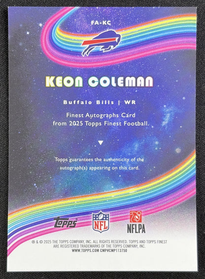 Keon Coleman 2025 Topps Finest Auto Bills