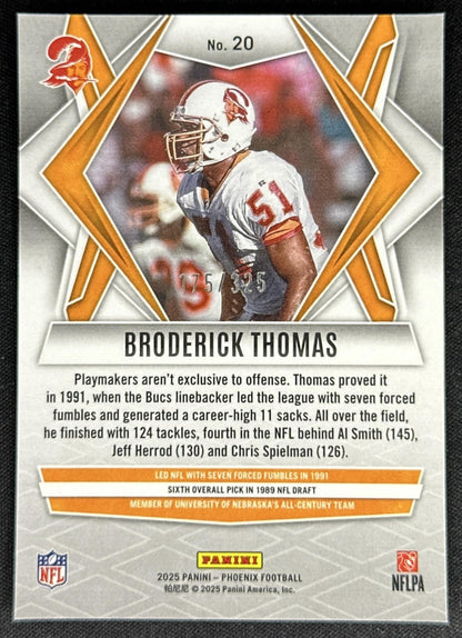 Broderick Thomas 2025 Panini Phoenix Light Blue Lava Prizm /325 Buccaneers