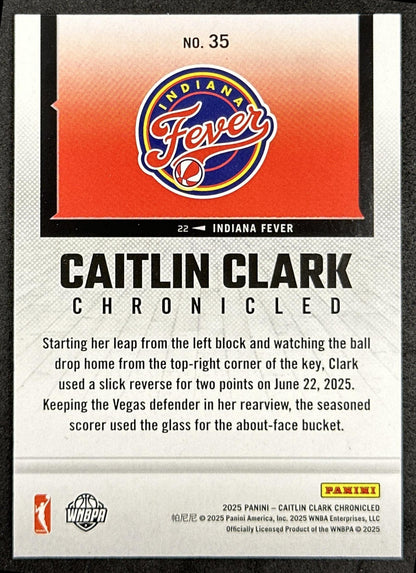 Caitlin Clark 2025 Panini Chronicled WNBA Holo Fever 35 Indiana Fever