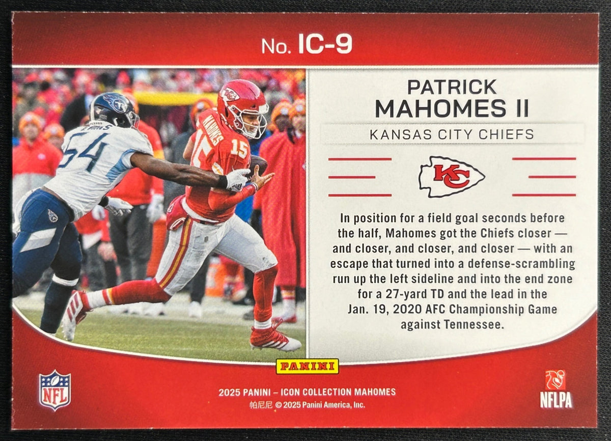 Patrick Mahomes II 2025 Icon Highlights Chiefs Sports Trading Cards