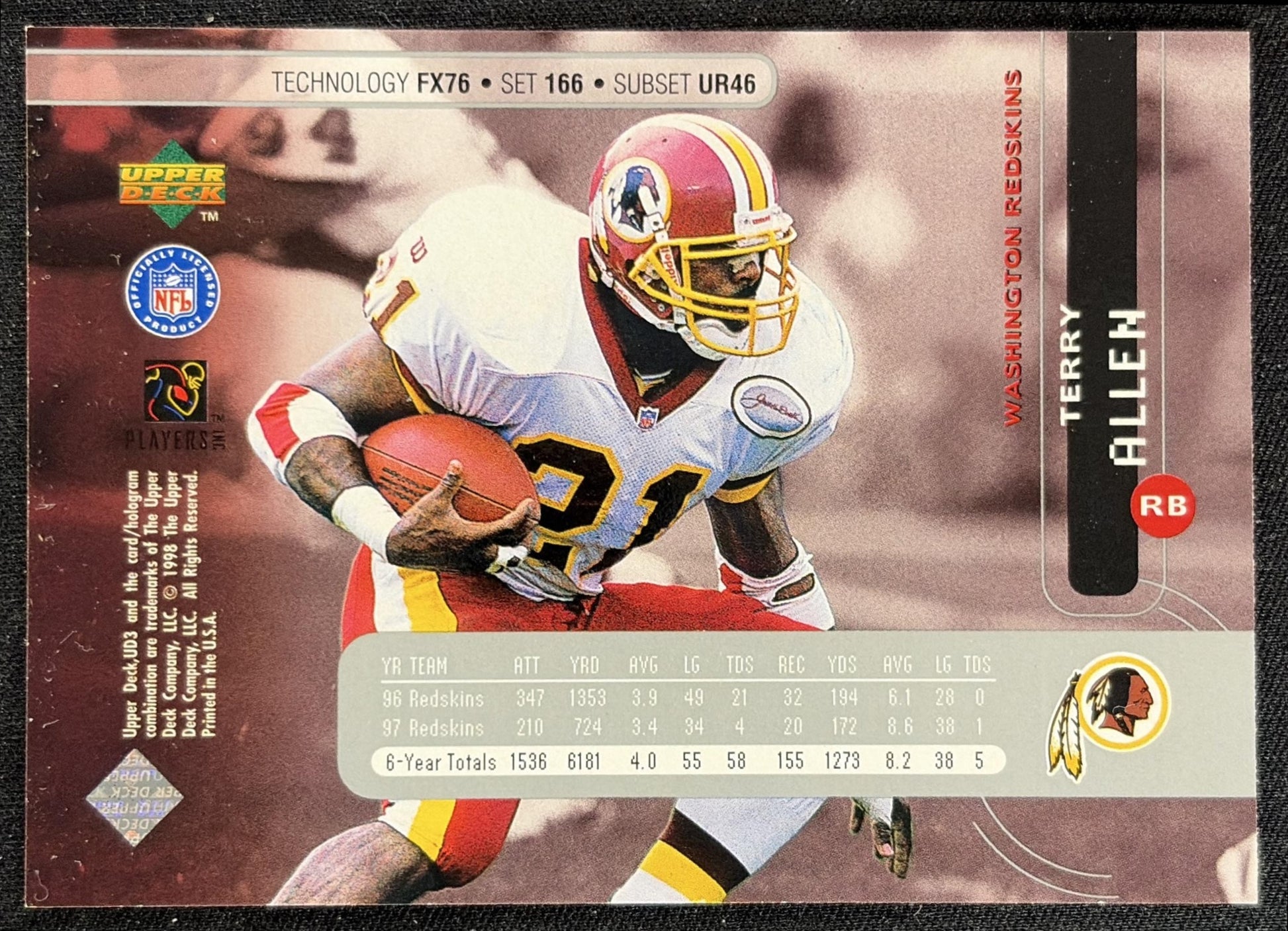 Terry Allen 1998 Upper Deck UD3 Redskins