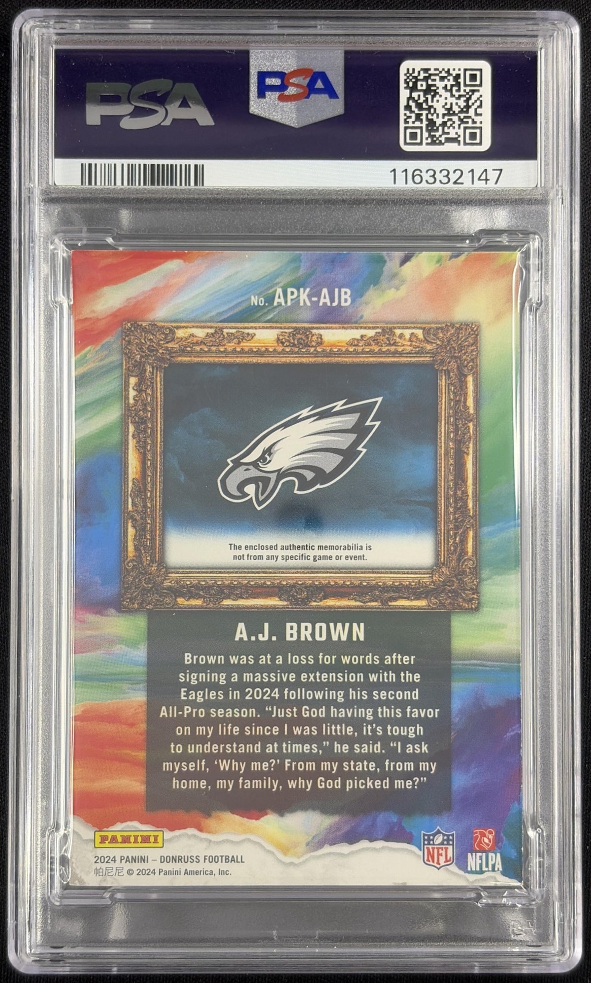 A.J. Brown 2024 Panini Donruss All-Pro Kings /425 PSA 8 Eagles Sports Trading Card