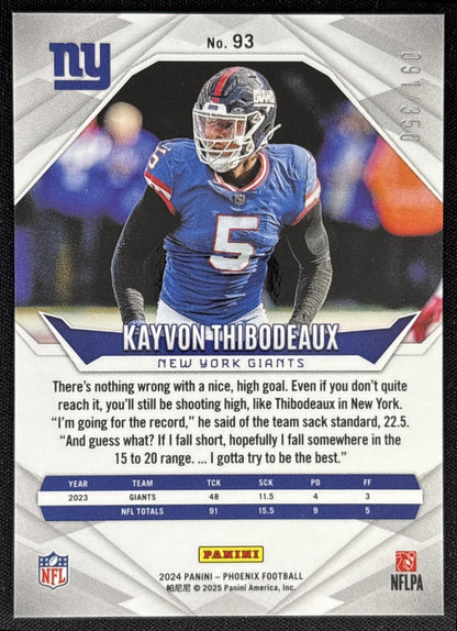 Kayvon Thibodeaux 2024 Panini Phoenix FireBurst /350 Giants