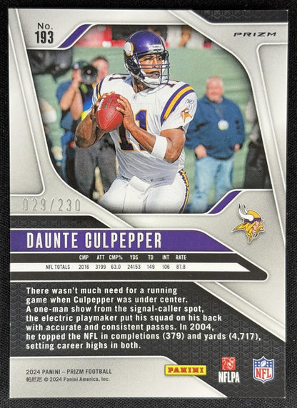 Daunte Culpepper 2024 Panini Prizm Blue Wave /230 Vikings