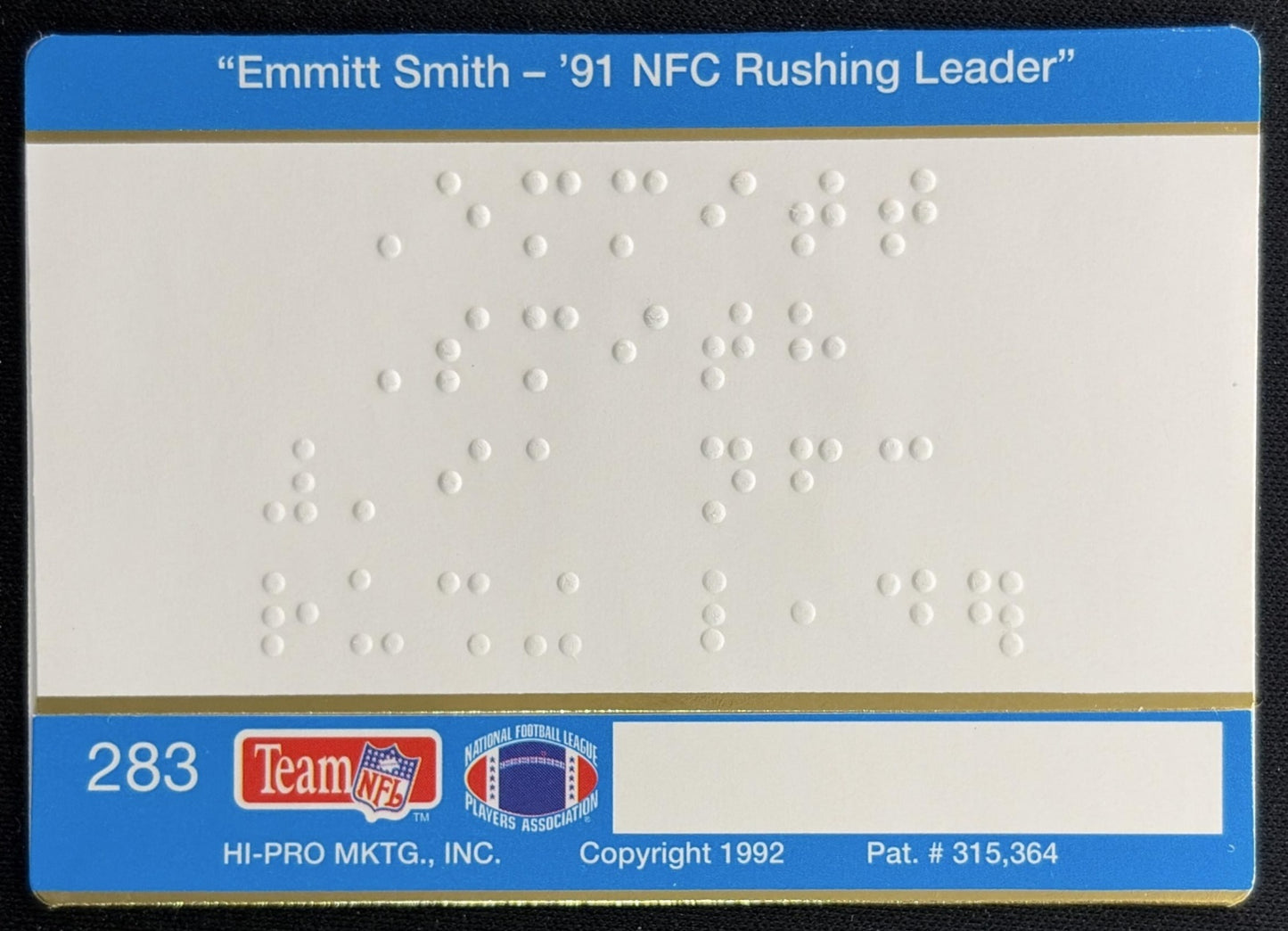 Emmitt Smith 1992 Action Packed Cowboys back