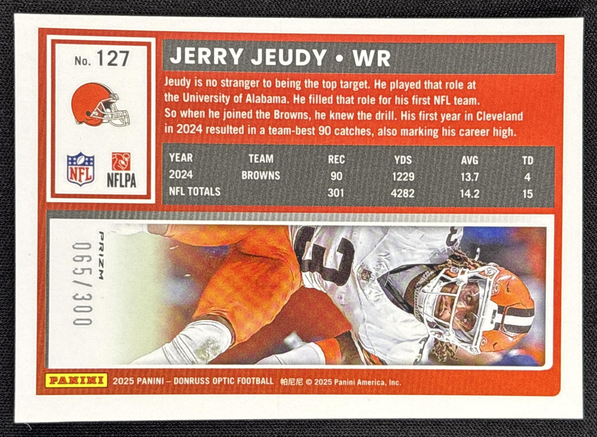 Jerry Jeudy 2025 Panini Donruss Optic Wave Prizm /300 Browns