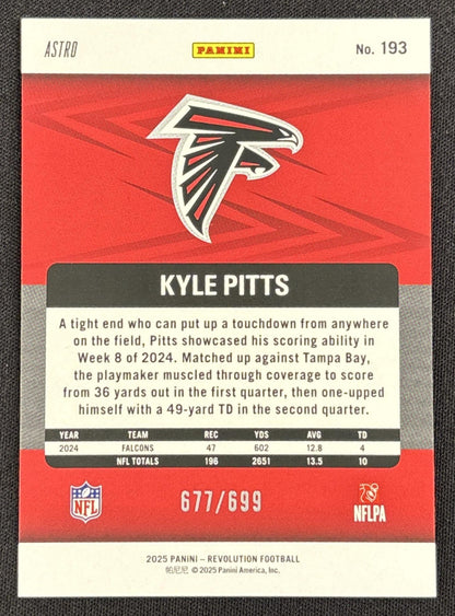 Kyle Pitts 2025 Panini Revolution Green Astro /699 Falcons